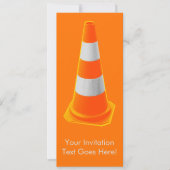 Invitation Cône de trafic avec rayures grises (Devant)