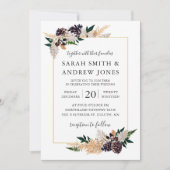 Invitation Cône, fougère et verdure rustiques de pin (Devant)