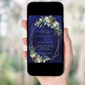 Invitation Cone pin vert or géométrique bleu mariage