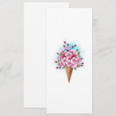 Invitation Cône rose Sakura crème glacée gaufre (Devant / Derrière)