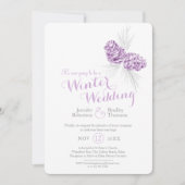 Invitation Cones art violet gris mariage d'hiver reprogrammé (Devant)