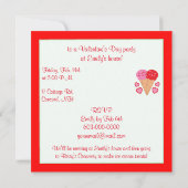 Invitation Cones de crème glacée avec Coeurs Saint-Valentin (Dos)