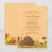 Invitation Cônes de Pin Automne (Devant / Derrière)