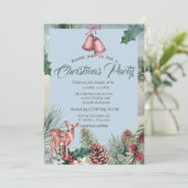 Invitation Cônes de pin Baies de houx, Soirée de Noël de la s (Debout devant)
