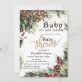 Invitation Cônes de Pin, Branches d'Arbre Baby Shower (Devant)