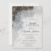 Invitation Cônes de pin, flocons de neige Baby Shower (Devant)