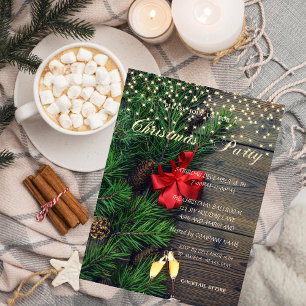 Invitation Cônes de pin, Glase, Fête de Noël de l'entreprise 