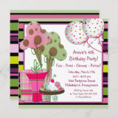 Invitation Cones et ballons de crème glacée Anniversaire (Devant / Derrière)