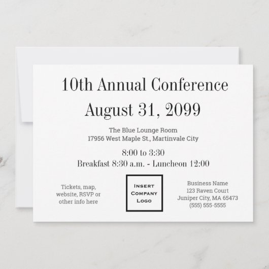 Invitation Conférence annuelle Classique Noir (Dos)