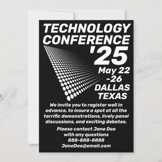 Invitation Conférence technique de style rétro (Devant)