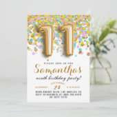 Invitation Confetti 11e anniversaire (Debout devant)