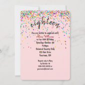 Invitation confetti 18e fête d'anniversaire (Devant)