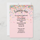 Invitation confetti 21e fête d'anniversaire (Devant)
