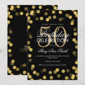 Invitation Confetti 50e anniversaire de l'élégante Gold Foil (Devant / Derrière)