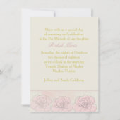 Invitation Confetti à effet or, rose rose Bat mitzvah Invitat (Dos)