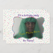 Invitation Confetti Anniversaire Invitations, Ajouter Photo (Devant / Derrière)