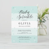 Invitation Confetti Aqua Stripes Garçon Baby Sprinkl Invitati (Debout devant)
