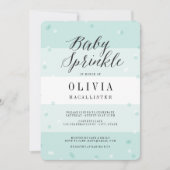 Invitation Confetti Aqua Stripes Garçon Baby Sprinkl Invitati (Devant)