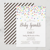 Invitation Confetti Baby Sprinkle - Baby shower (Devant / Derrière)