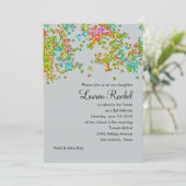 Invitation Confetti bat mitzvah Glitterie (Debout devant)