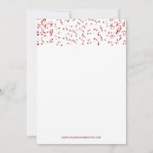 Invitation Confetti blanc et rouge Fête moderne (Dos)