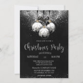 Invitation Confetti, Boules Noires Blanches Compagnie de Noël (Devant)