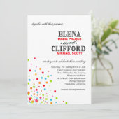 Invitation Confetti Celebration Mariage multicolore (Debout devant)