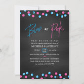 Invitation Confetti Chalkboard Blue or rose Genre Reveilla (Devant)