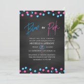Invitation Confetti Chalkboard Blue or rose Genre Reveilla (Debout devant)