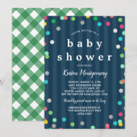 Confetti coloré - Baby shower bleu foncé