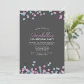 Invitation Confetti coloré fête d'anniversaire (Debout devant)