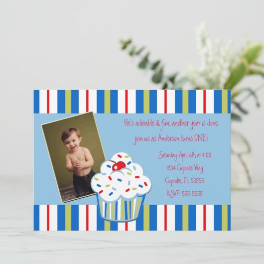 Invitation Confetti Cupcake (Debout devant)