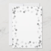 Invitation Confetti d'argent de mariage simple et élégant (Dos)