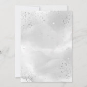 Invitation Confetti de croix d'argent simple et élégant (Dos)