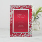 Invitation Confetti De Diamants & Ruby Red Anniversaire (Debout devant)