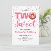 Invitation Confetti de Donut Rose Douce 2e anniversaire (Debout devant)
