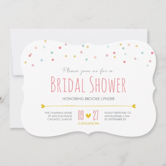 Invitation Confetti de douche nuptiale (Devant)