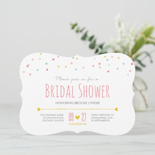 Invitation Confetti de douche nuptiale (Debout devant)