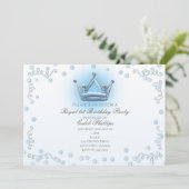 Invitation Confetti de la Couronne Blue & Silver (Debout devant)