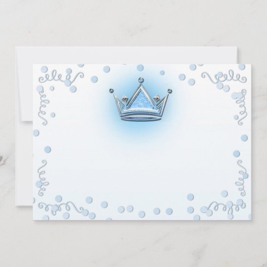 Invitation Confetti de la Couronne Blue & Silver (Dos)
