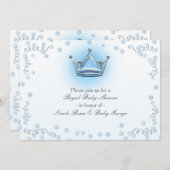 Invitation Confetti de la Couronne Blue & Silver (Devant / Derrière)