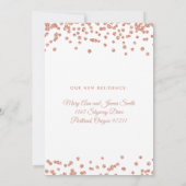 Invitation Confetti de la Parties scintillant d'or des Roses  (Dos)