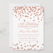 Invitation Confetti de la Rose d'or surprise 18e anniversaire (Devant)