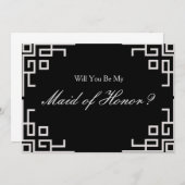 Invitation Confetti d'honneur à la frontière d'argent (Devant / Derrière)