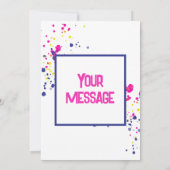 Invitation Confetti diagonale rose-jaune-bleu (Dos)