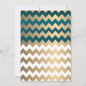 Invitation Confetti d'or blanc et Turquoise - Dîner de répéti (Dos)