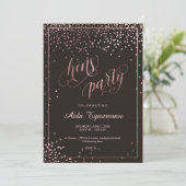 Invitation Confetti d'or du PixDezines Hens Party Faux Rose (Debout devant)