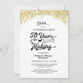 Invitation Confetti d'or du Surprise Party du 50e anniversair (Devant)