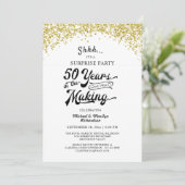 Invitation Confetti d'or du Surprise Party du 50e anniversair (Debout devant)