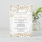 Invitation Confetti d'or Faux élégant et simple (Debout devant)